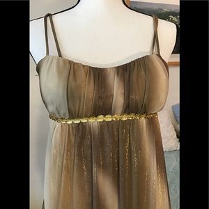 Lipstick shiny gold dress with lining. S